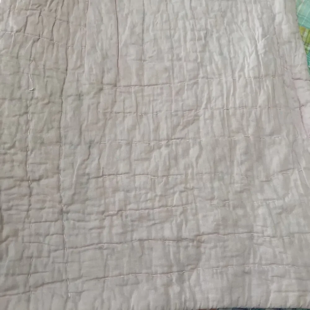 Handmade Quilt Colorful Plaid Patchwork Hand Quilted Bedspread 84
